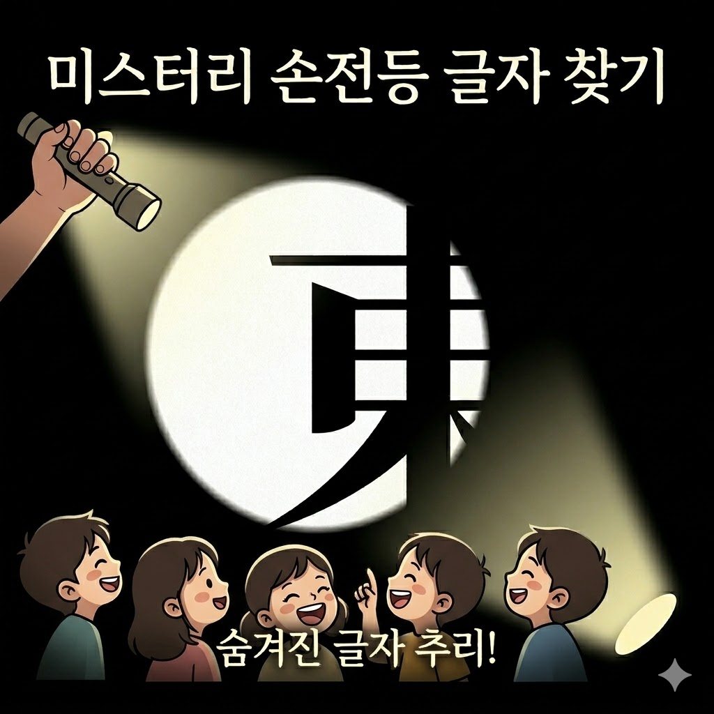 미스터리 손전등 글자 찾기